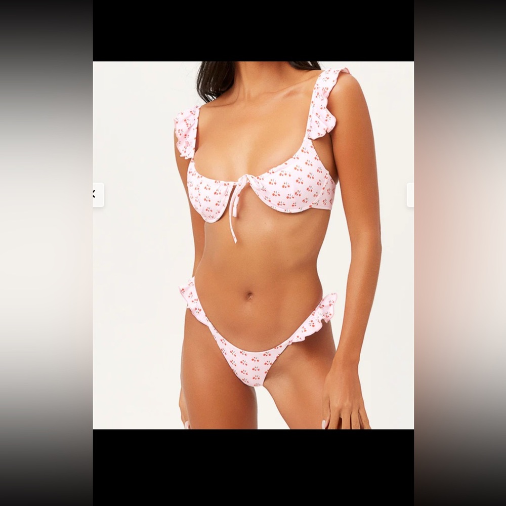 Frankie’s Bikinis Birdie top and bottom set in Baby Bery